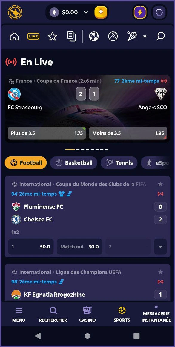 Offres de paris numériques sur des matchs virtuels